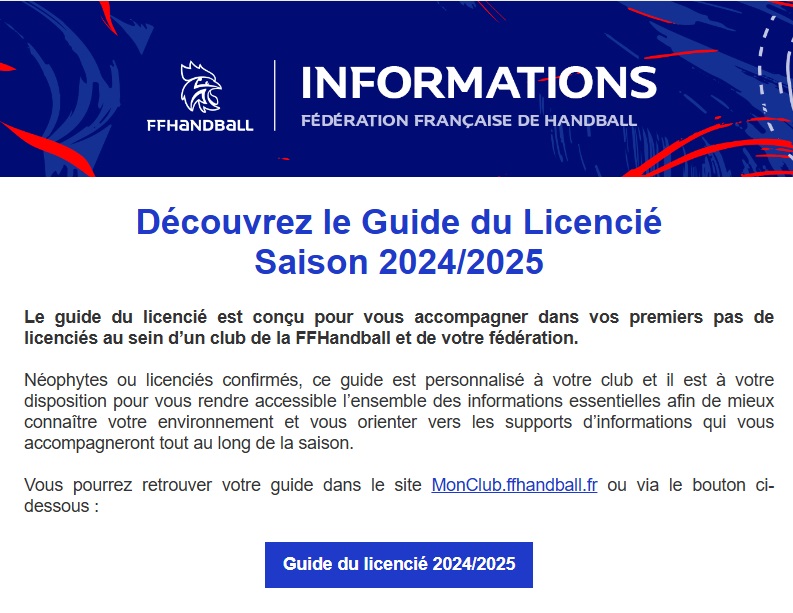 Guide du licencie 2024 2025